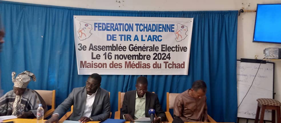 Sport : la fédération tchadienne de tir à l’arc a organisé son 3 ème assemblée générale élective ce 16 novembre 2024 à la maison de médias de Ndjamena.